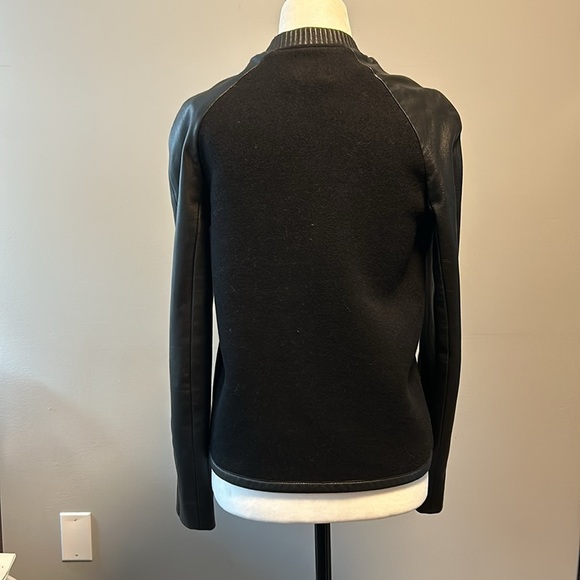Sandro Leather And Wool Biker Jacket - Picture 13 of 14